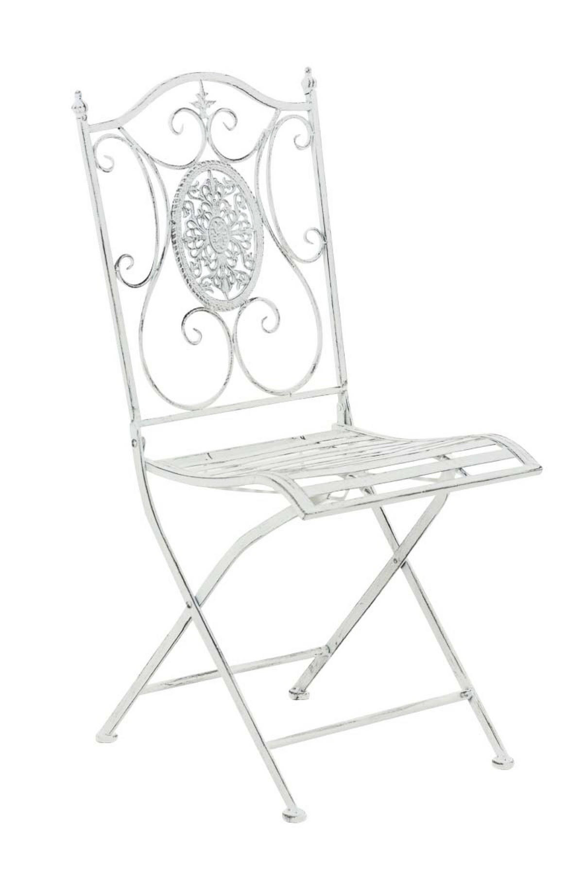 GARTENSTUHL Sidan antik weiß - Braun, Metall (42/49/91.5cm) - TPFGarden