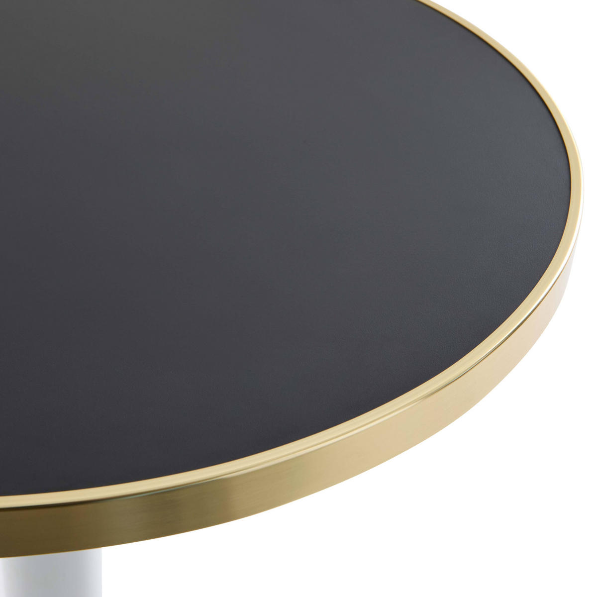 TISCHPLATTE runder 60 cm, Schwarz - Goldfarben/Schwarz, Metall (60/2.5/60cm) - Oviala