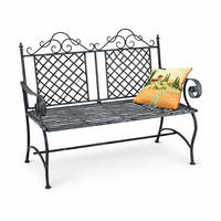 GARTENBANK 2-Sitzer Metall Grau 118,5/60/98,5 cm - Grau, Metall (118.5/98.5/60cm) - DanDiBo