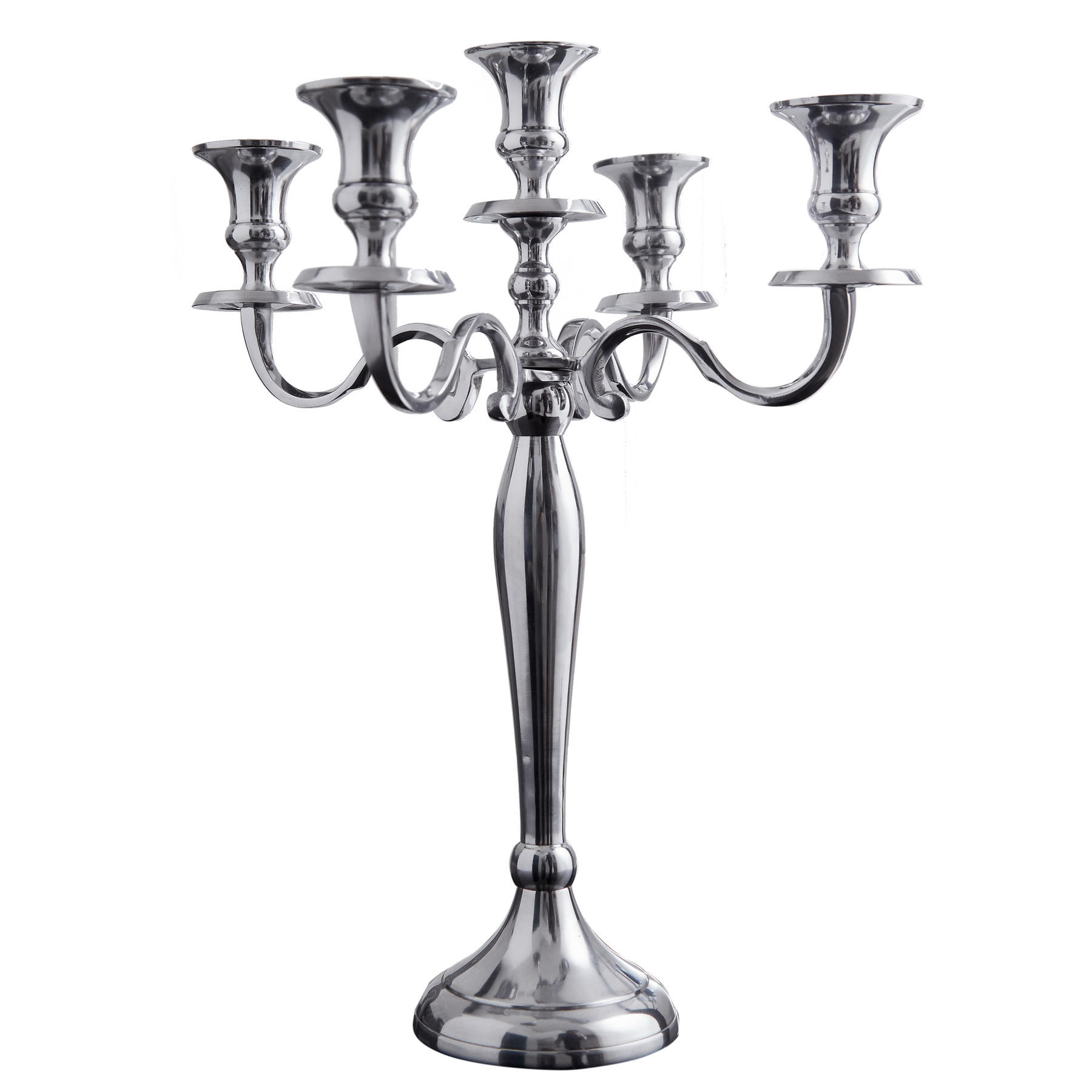 KERZENSTÄNDER MODERN BAROCK Metall Silber 40 cm - Silberfarben, Metall (33/41/33cm) - riess-ambiente