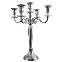 KERZENSTÄNDER MODERN BAROCK Metall Silber 40 cm - Silberfarben, Metall (33/41/33cm) - riess-ambiente