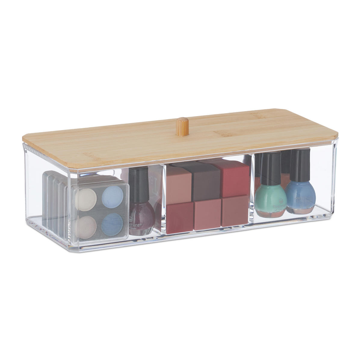 MAKE-UP-ORGANIZER - Multicolor, Holz/Kunststoff (23/7.5/9.5cm) - Relaxdays
