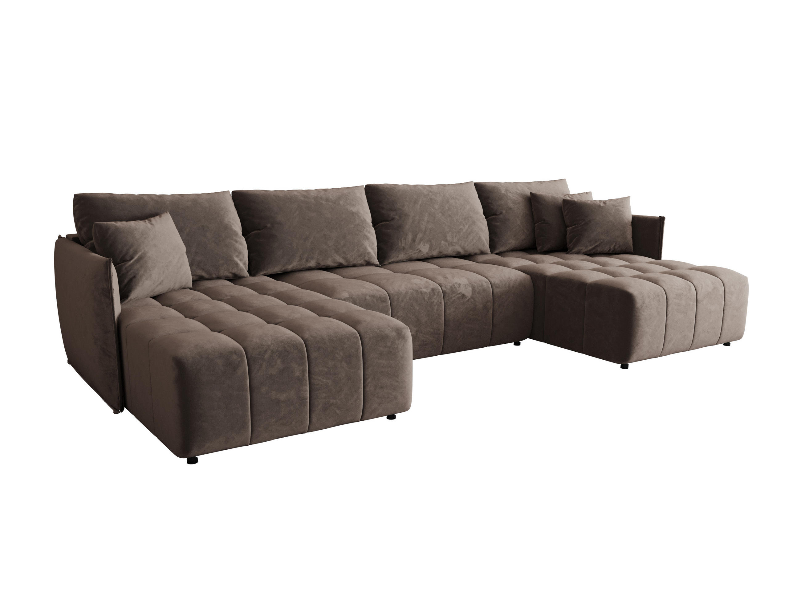 ECKSOFA mit Schlaffunktion ONIL U Monolith 15 - Braun, Textil (349/185cm) - Bedante