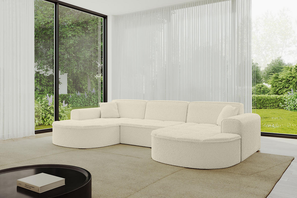WOHNLANDSCHAFT TARO-U1 - 303x171x79,5 cm Beige - Beige, Holzwerkstoff/Textil (303/79.5/171cm) - ALTDECOR