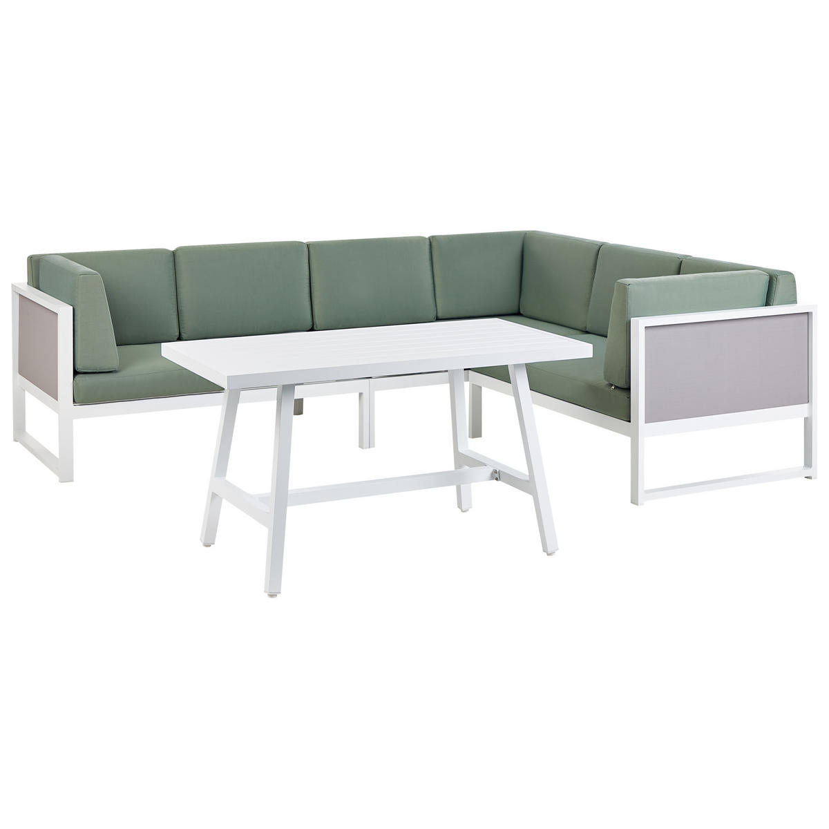 LOUNGE-SET Aluminium Grün Castella - Weiß/Grau, Metall - Beliani