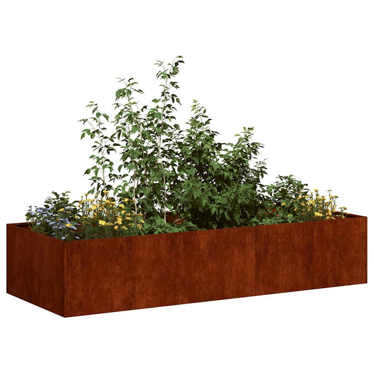 PFLANZKÜBEL Rostig 200/80/40 Cm Wetterfester Stahl - Rostfarben, Metall (80/40/200cm) - vidaXL
