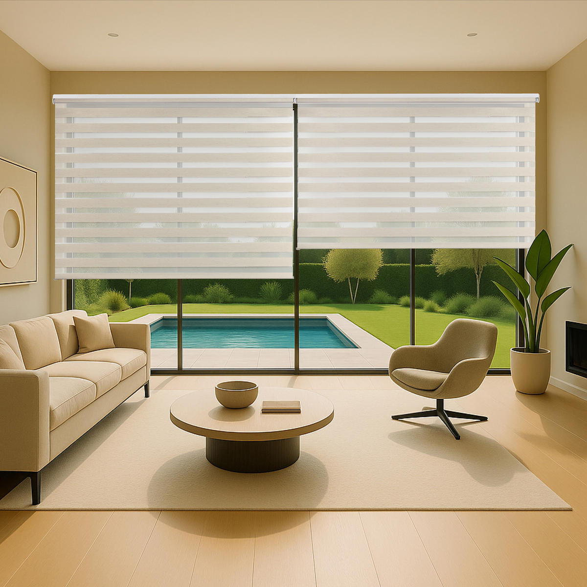 DOPPELROLLO Beige 180x180 cm - Beige, Kunststoff (180/180cm) - STORESDECO