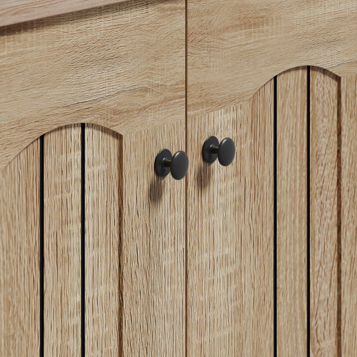 SCHUHSCHRANK aus Spanplatte 60x31,5x95cm in Naturfarben mit Doppeltüren - Naturfarben, Holzwerkstoff (60/95/31.5cm) - Modfu