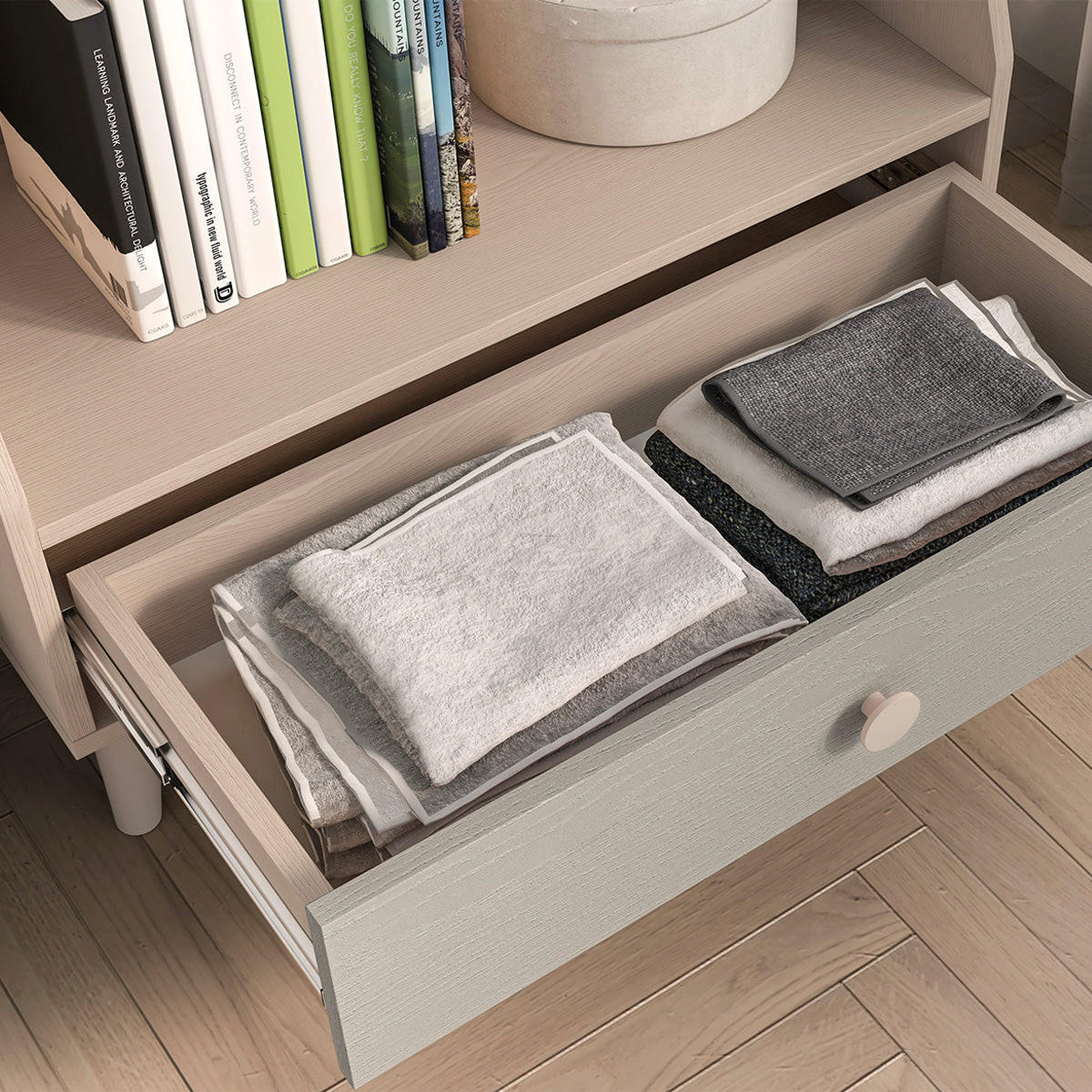 BÜCHERREGAL Alycia Beige - Grau - Holzeffekt - Grau, Holz (72/90/36cm) - Petits-meubles