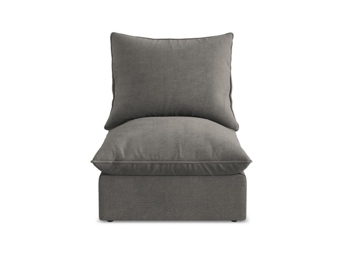 SOFAELEMENT Strukturstoff Grau - Dunkelgrau/Schwarz, Holzwerkstoff/Kunststoff (75/77/90cm) - Makamii