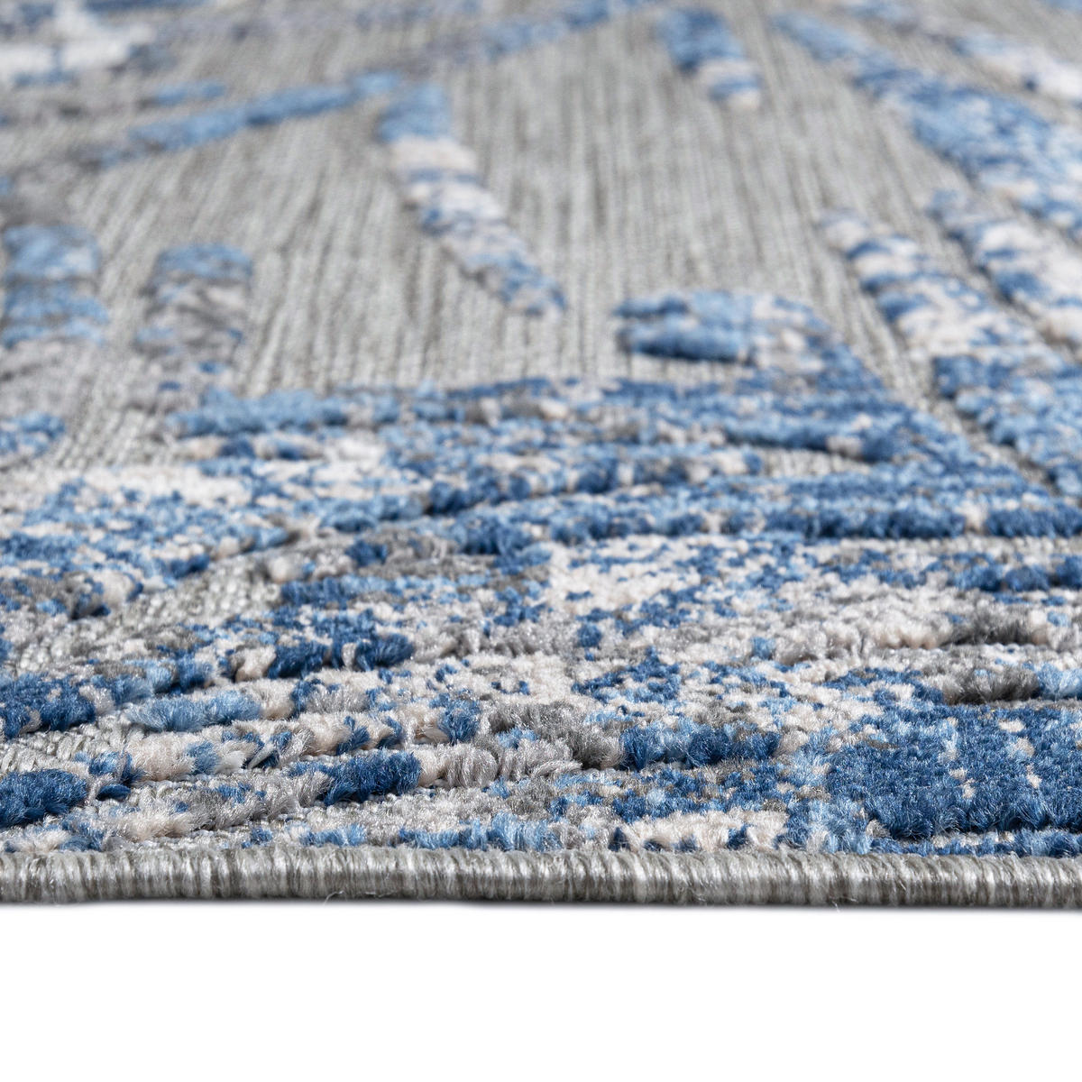 TEPPICH Outdoor Blue Pflanzlich Kurzflor Rechteckig Grey - 120x170 cm - Blaugrau, Textil (120/170cm) - Mazovia