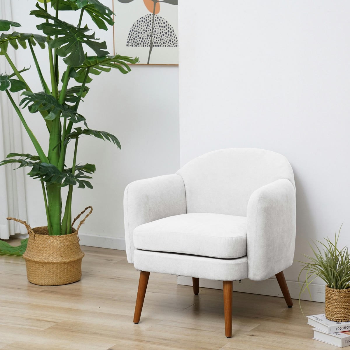 LOUNGESESSEL JOHAN Weiß - Weiß, Textil (60/79/68cm) - SVITA
