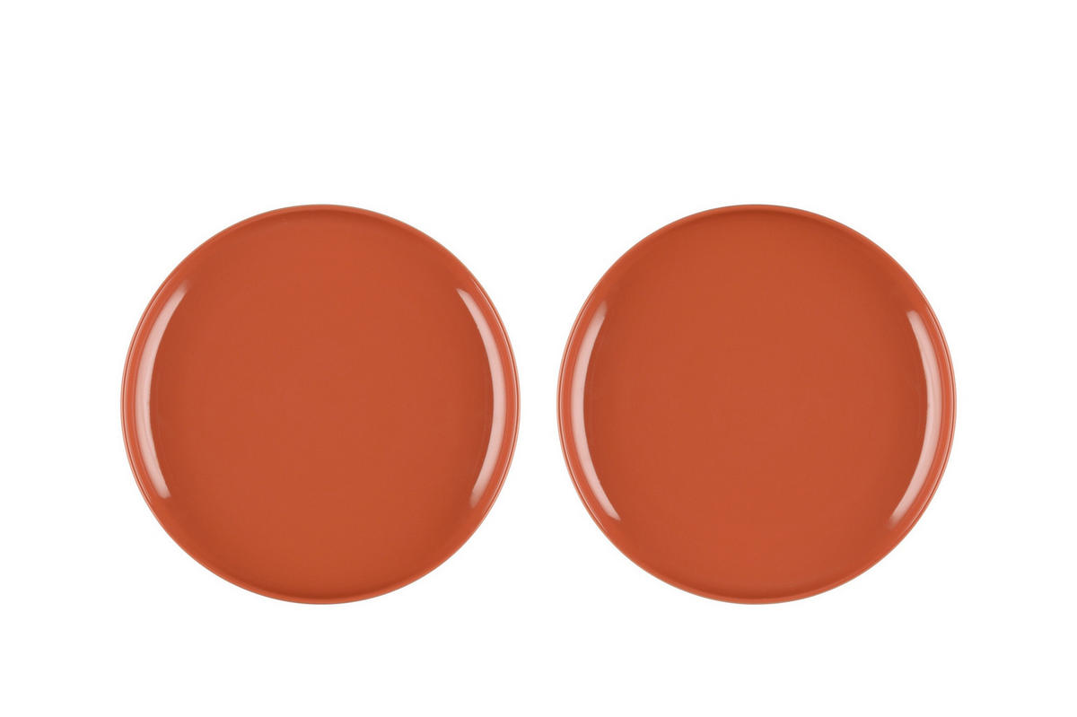 SPEISETELLER Simple Ø 21 cm 2er-Set - Orange, Keramik (21cm)