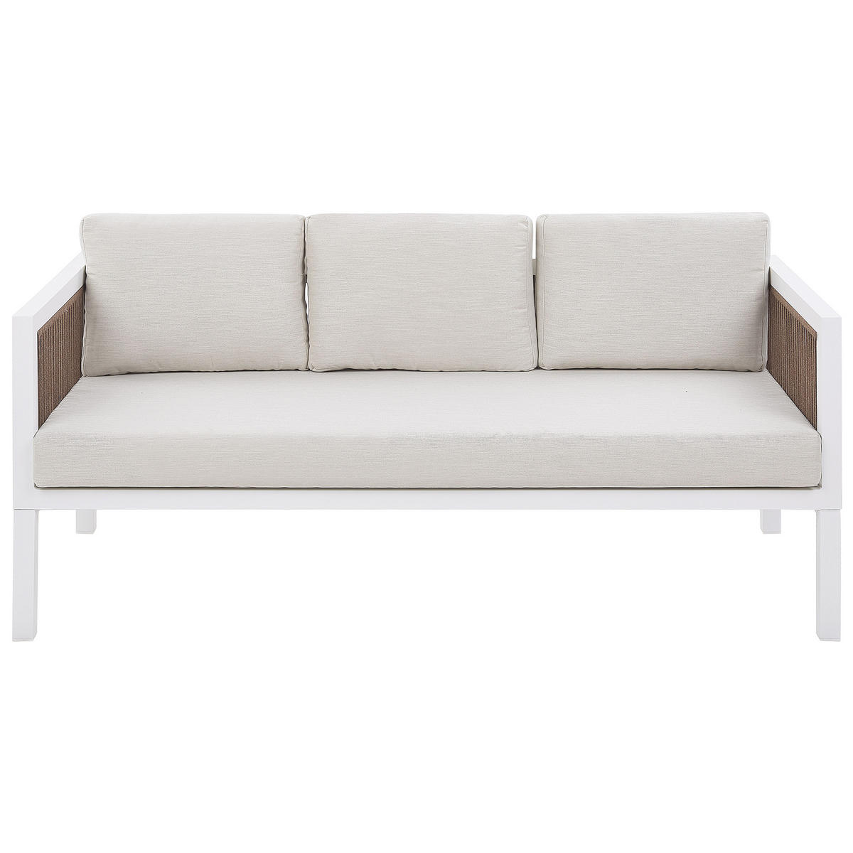 LOUNGE-SET 5-sitzer Aluminium Weiß Borello - Weiß, Metall - Beliani