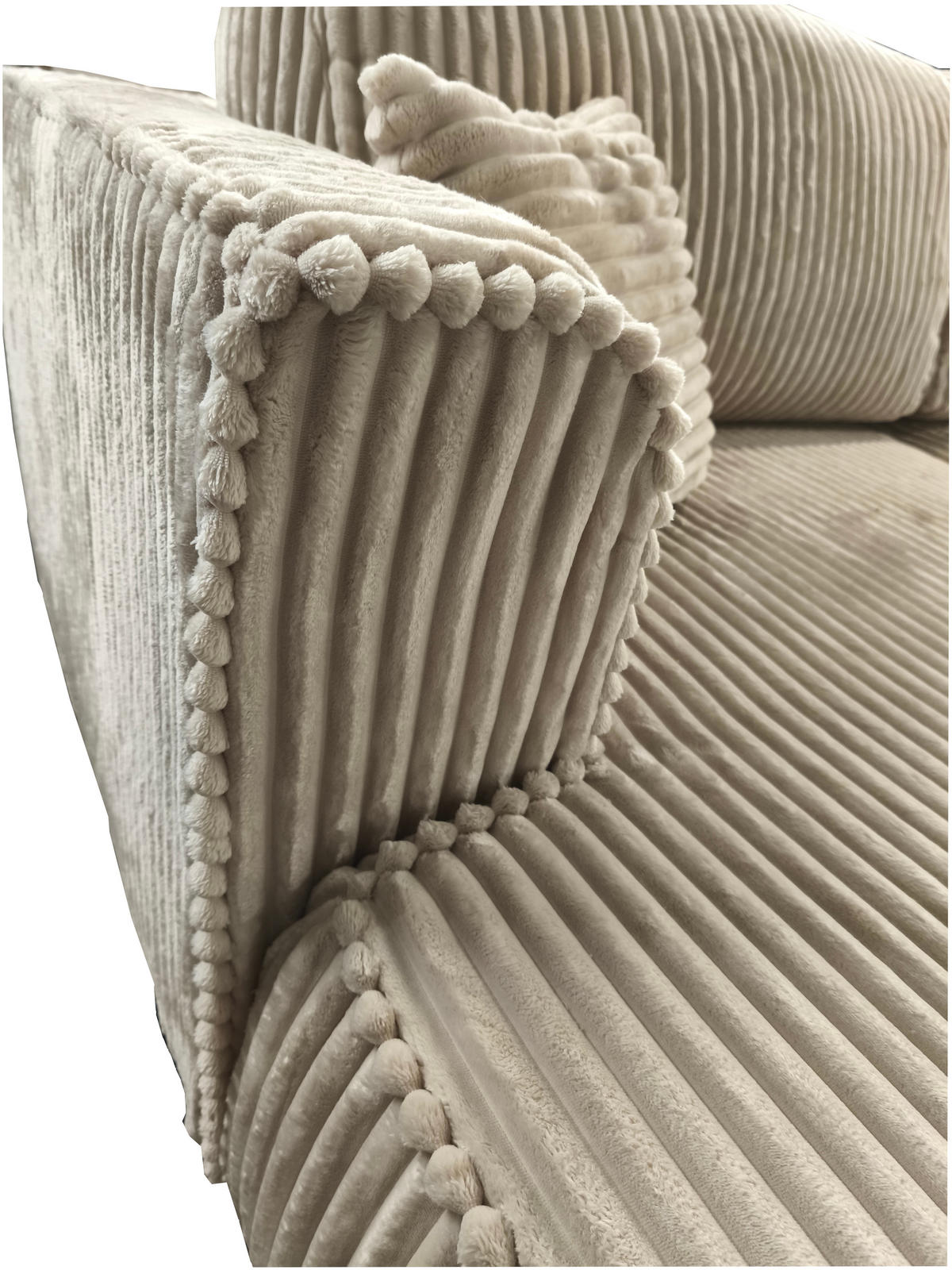 BIGSOFA COZI, Dunkelgrün mit Cordbezug - Dunkelgrün, Kunststoff/Textil (240/87/180cm) - KS Home Concept