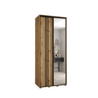SCHWEBETÜRENSCHRANK 235,2/120/60 2-türig - Schwarz/Eiche Artisan, Holz/Metall (120/235/60cm) - Abiks Möbel