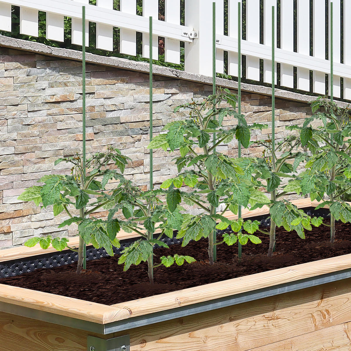 10XPFLANZSTÄBE - Dunkelgrün, Kunststoff/Metall (1/100/1cm) - Relaxdays