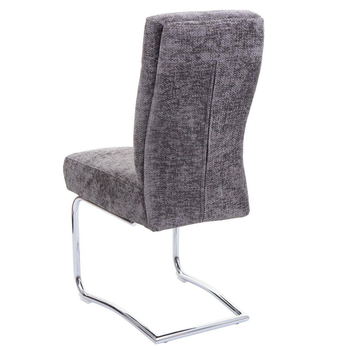 ESSZIMMERSTUHL 2er-Set gepolstert 105x46x60cm Sitzhöhe 53cm Metall Stoff/Textil Chenille Dunkelgrau - Dunkelgrau, Textil (46/105/60cm) - CHEFGASTRO