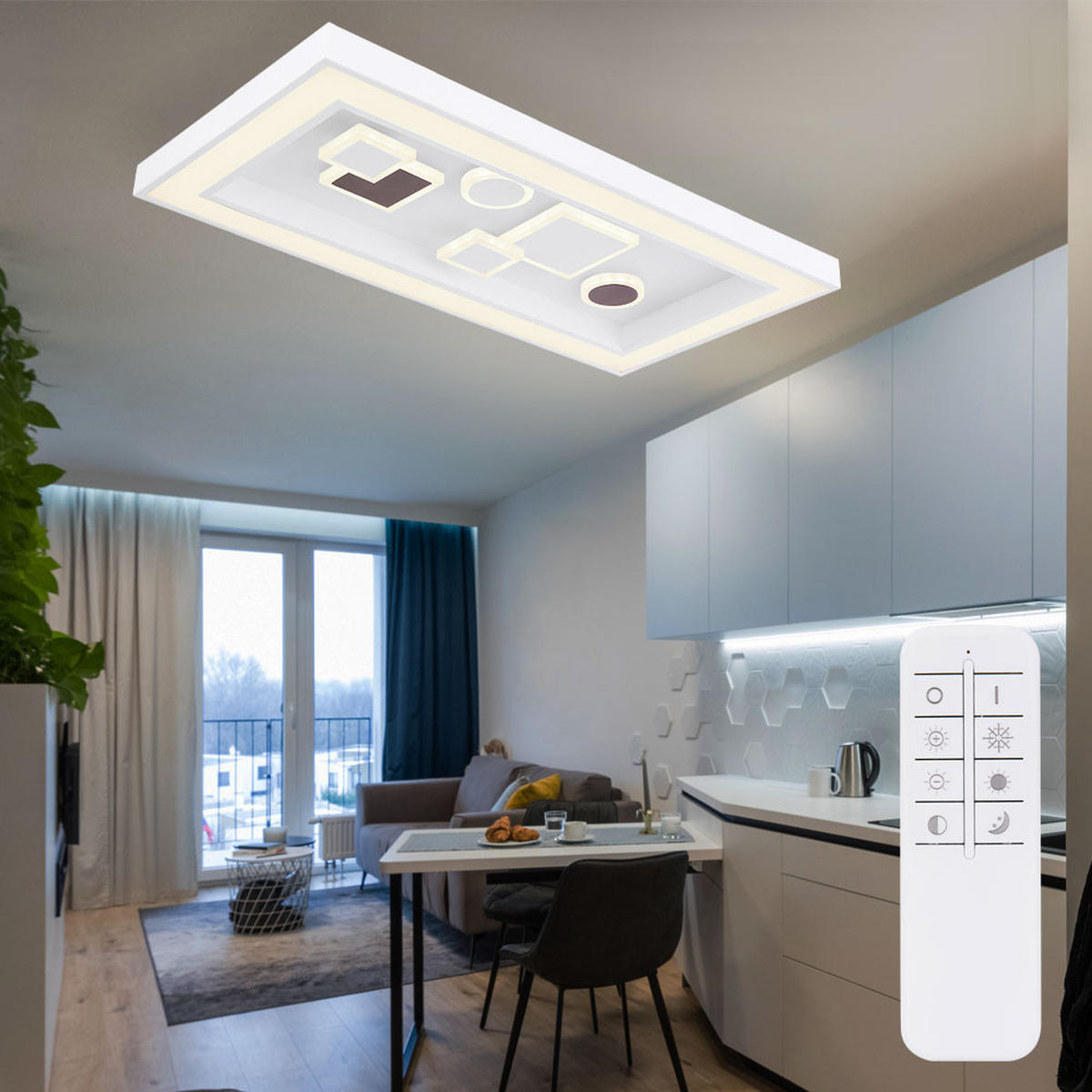 LED DECKENLEUCHTE Rabea Weiß - Weiß, Metall (60/30/7cm)