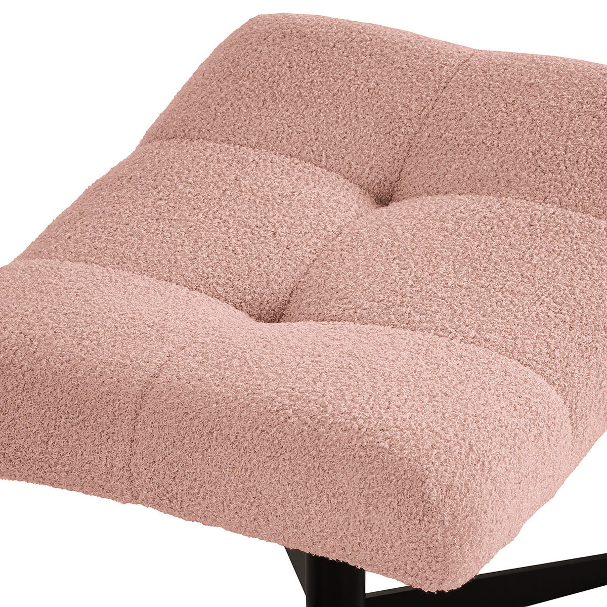 POLSTERHOCKER - Schwarz/Rosa, Textil/Metall (67/47/50cm) - home24