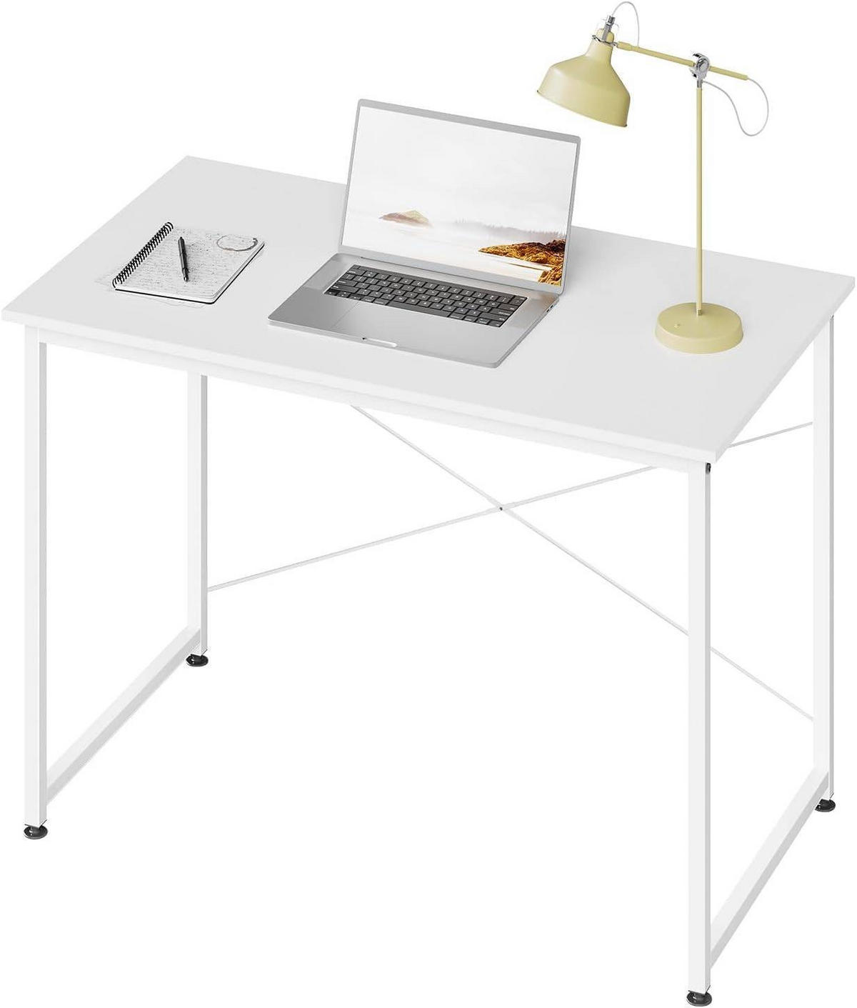 SCHREIBTISCH 100x50x75 cm, Weiß - Weiß, Holzwerkstoff/Metall (50/100/75cm) - Woltu
