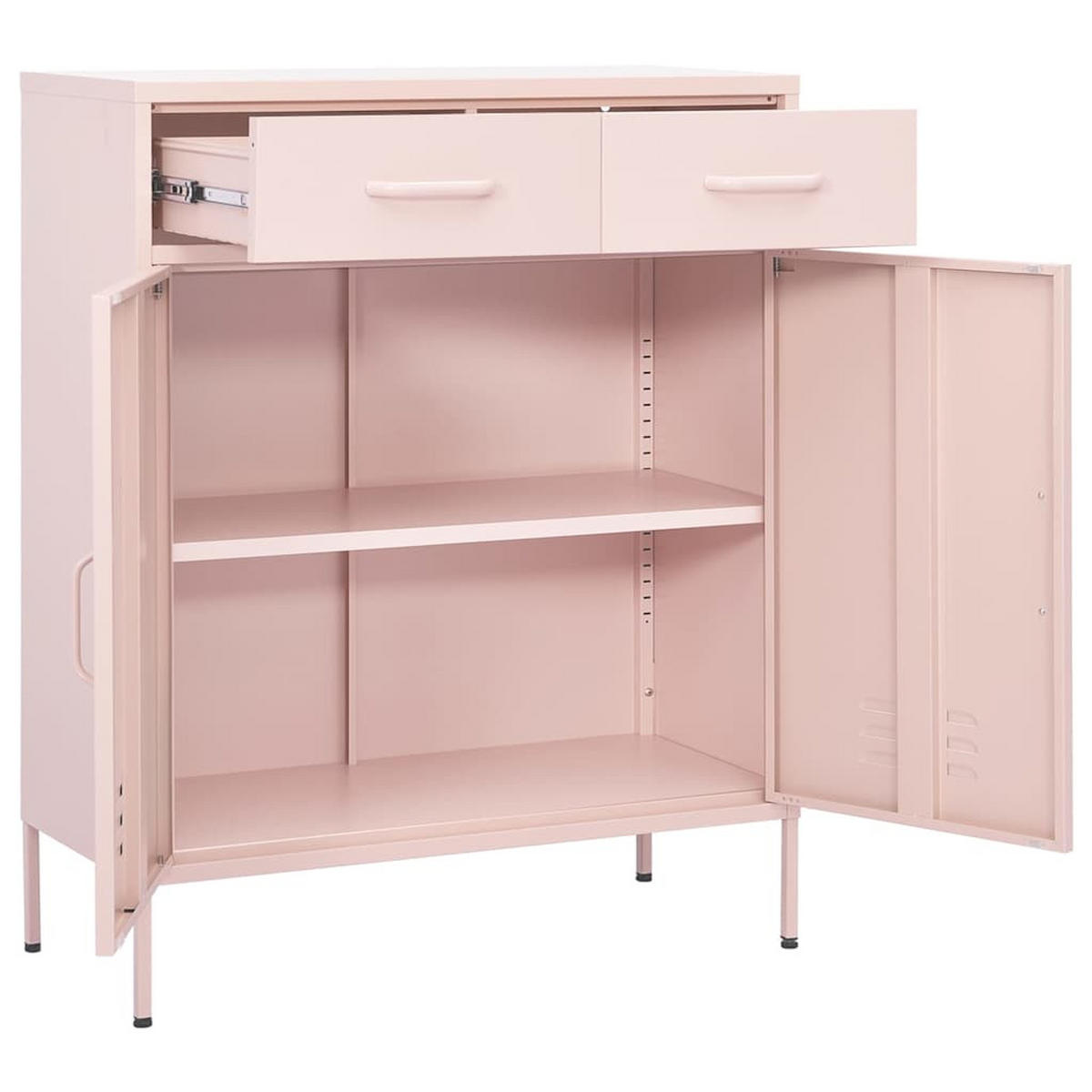 LAGERSCHRANK Rosa 80/35/101,5 Cm Stahl - Rosa, Metall (35/101.5/80cm) - vidaXL