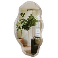SPIEGEL 90x45 cm asymmetrisch mit Druck - Moderne Geometrie - Transparent, Glas (45/90/0.4cm) - TULUP