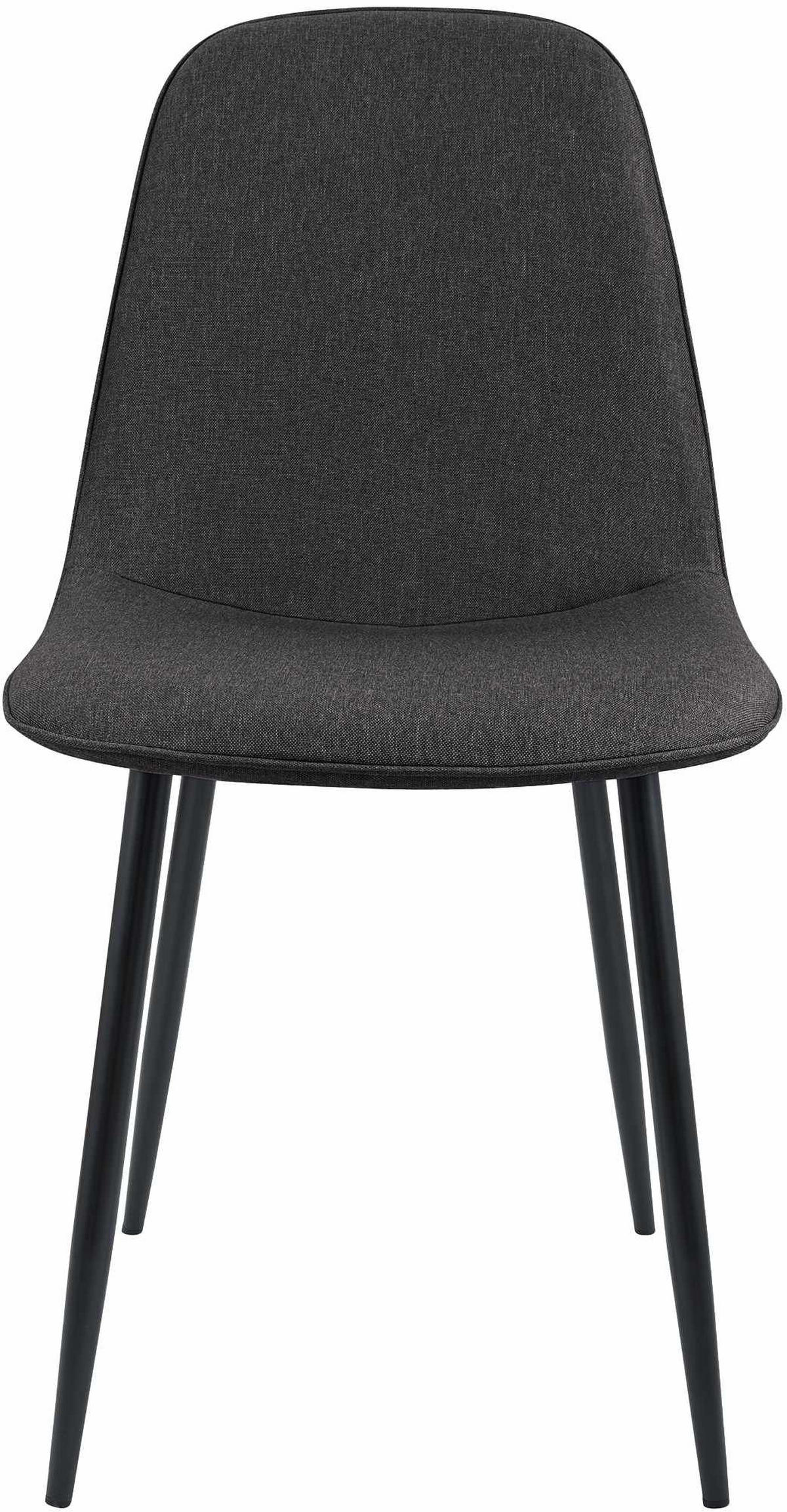 ESSZIMMERSTUHL 4er Set Stoff Dunkelgrau - Dunkelgrau/Schwarz, Textil/Metall (45/88/54cm) - CLP