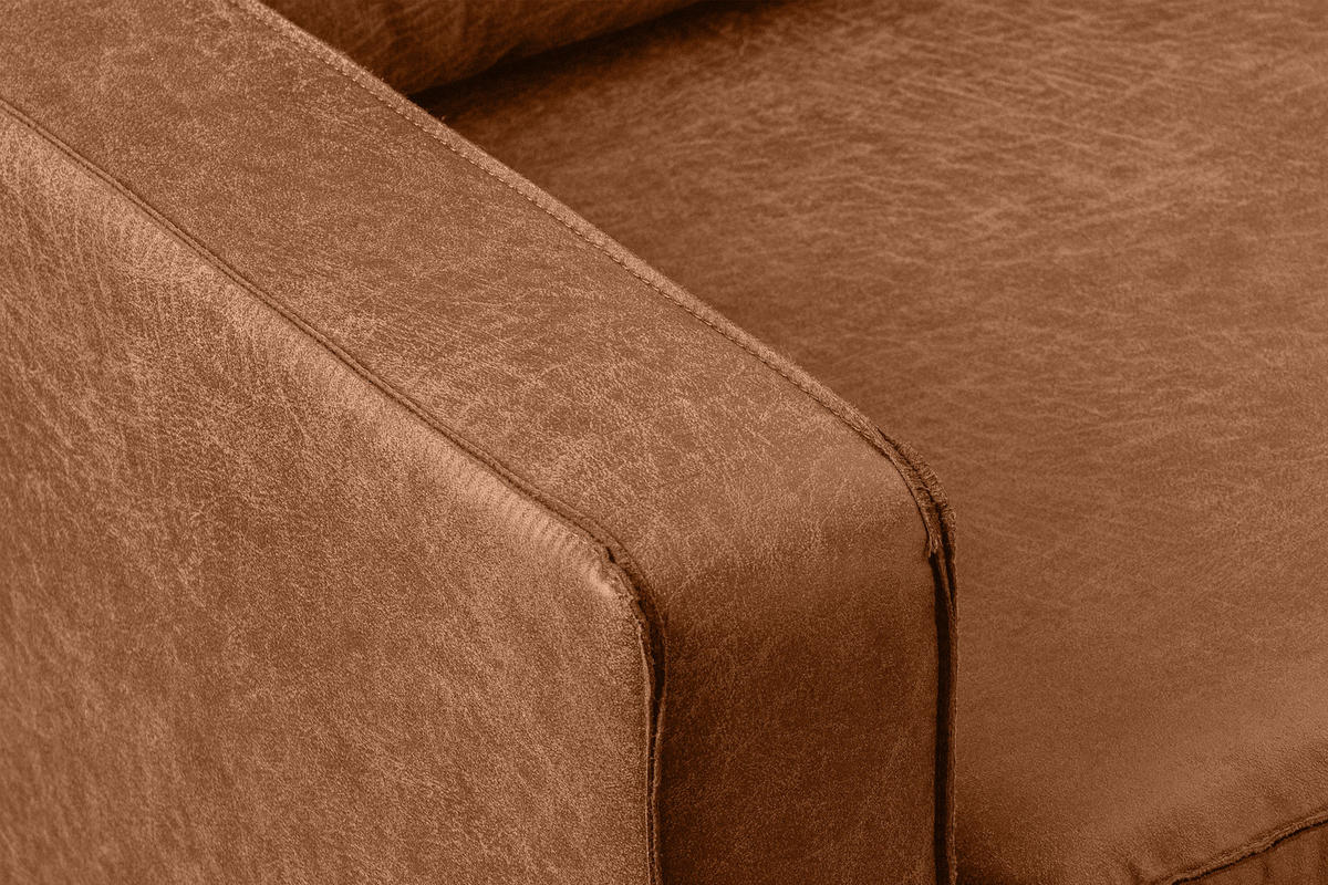 2-SITZER-SOFA INVIA Klassische-Stil mit Armlehnen, Lederoptik-Stoff, rot - Rot/Schwarz, Textil (164/87/98cm) - KONSIMO®