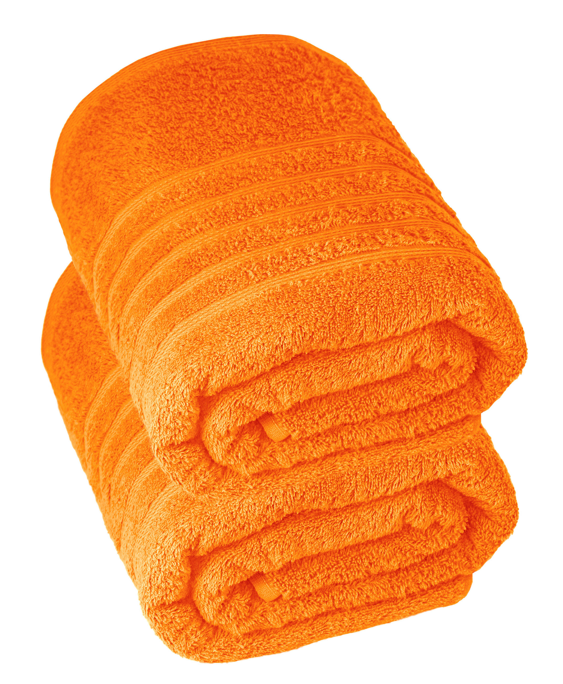 BADETUCH London Clementinen Orange 2er Set 100x150 - Orange, Textil (100/150cm) - Lashuma