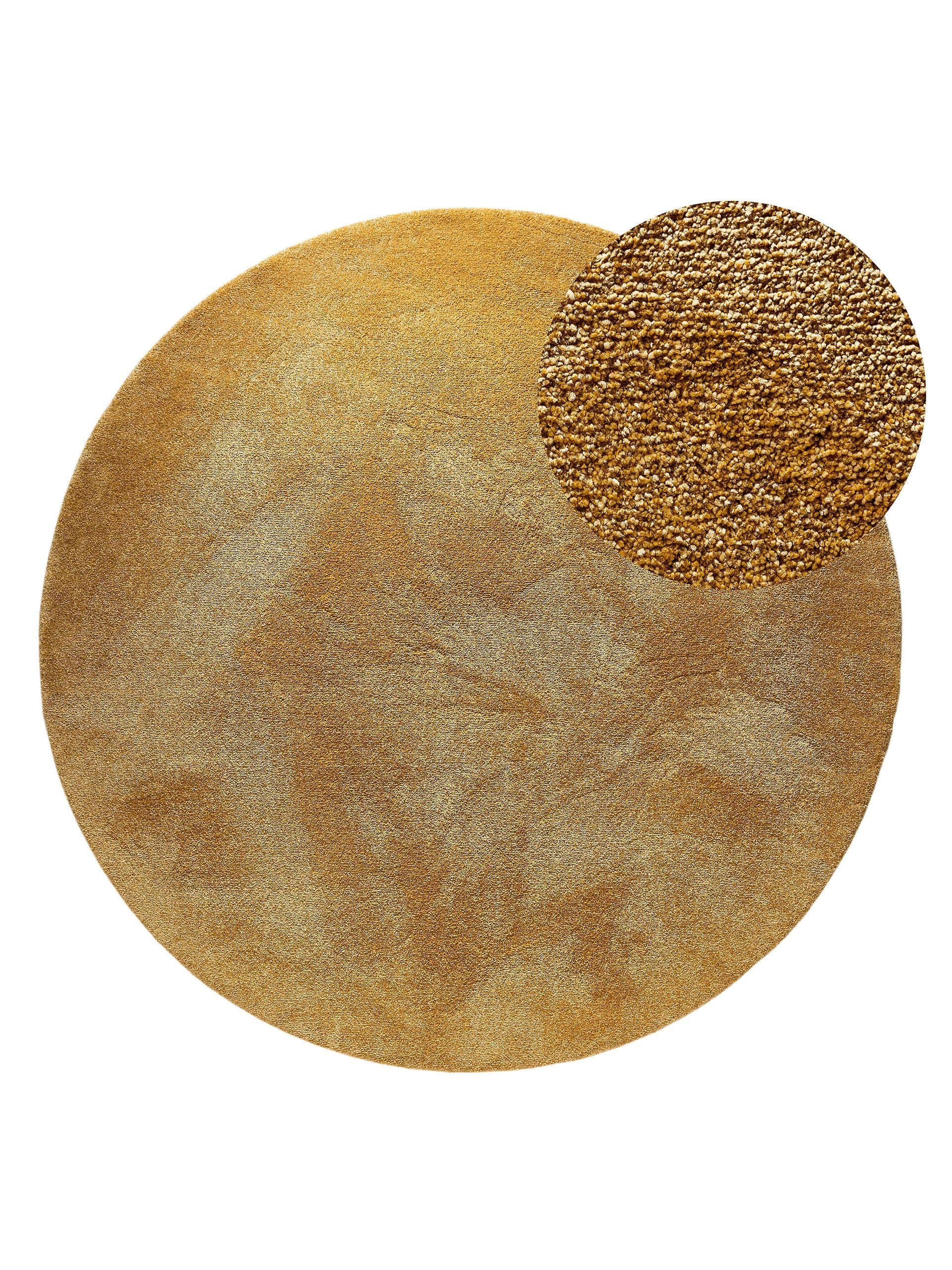 HOCHFLORTEPPICH Melvin waschbar ø 200 cm rund - Gelb, Kunststoff (200/200cm) - benuta Nest
