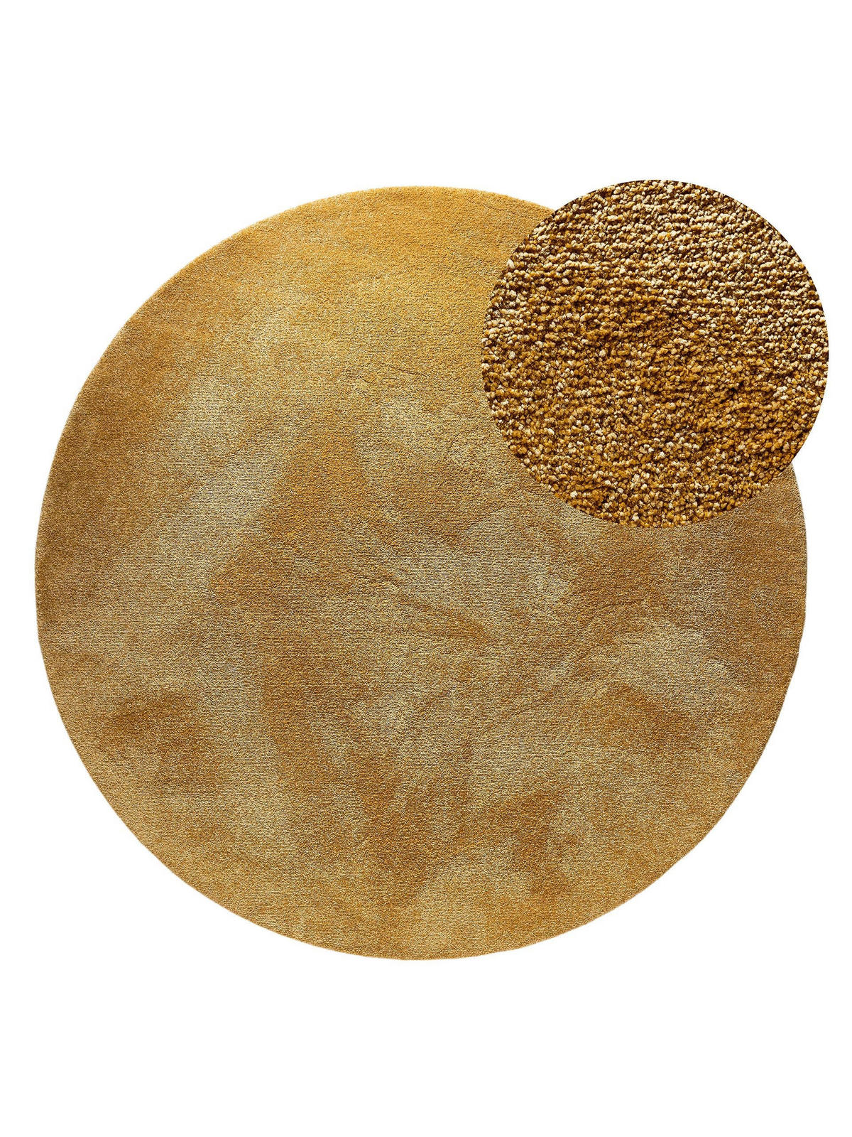 HOCHFLORTEPPICH Melvin waschbar ø 200 cm rund - Gelb, Kunststoff (200/200cm) - benuta Nest