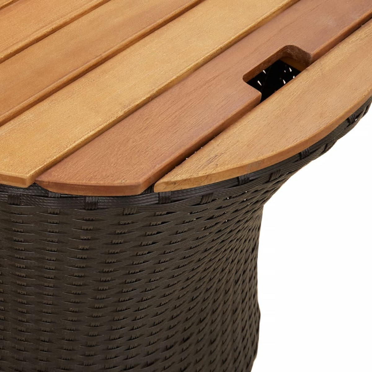 GARTEN-BEISTELLTISCHE 2 Stk. Mit Holzplatte Schwarz Poly Rattan - Schwarz, Kunststoff (50/50/50cm) - vidaXL