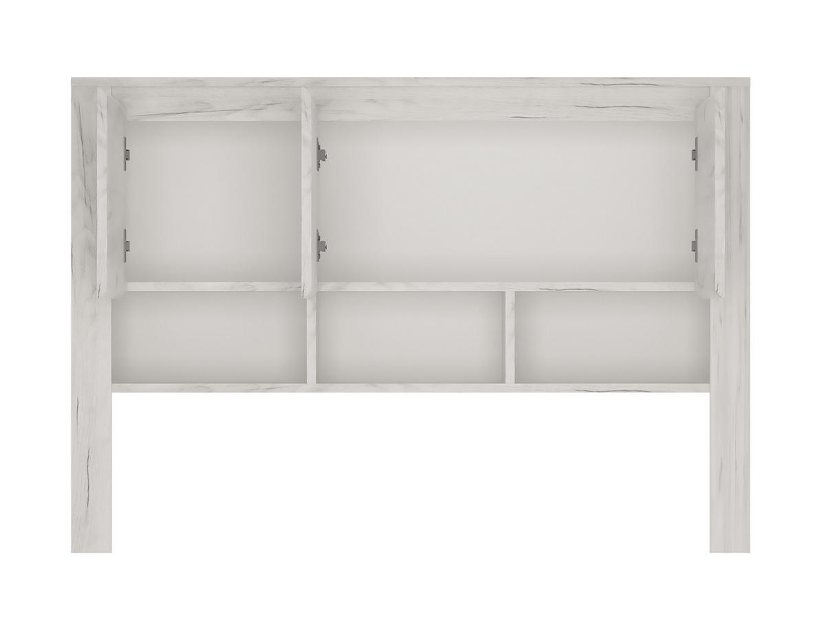 SCHREIBTISCHAUFSATZ Emmi in Weißeiche für Schreibtisch 118,7 x 83,2 x 25,2 cm - Weiß, Holzwerkstoff (83/118/25cm)