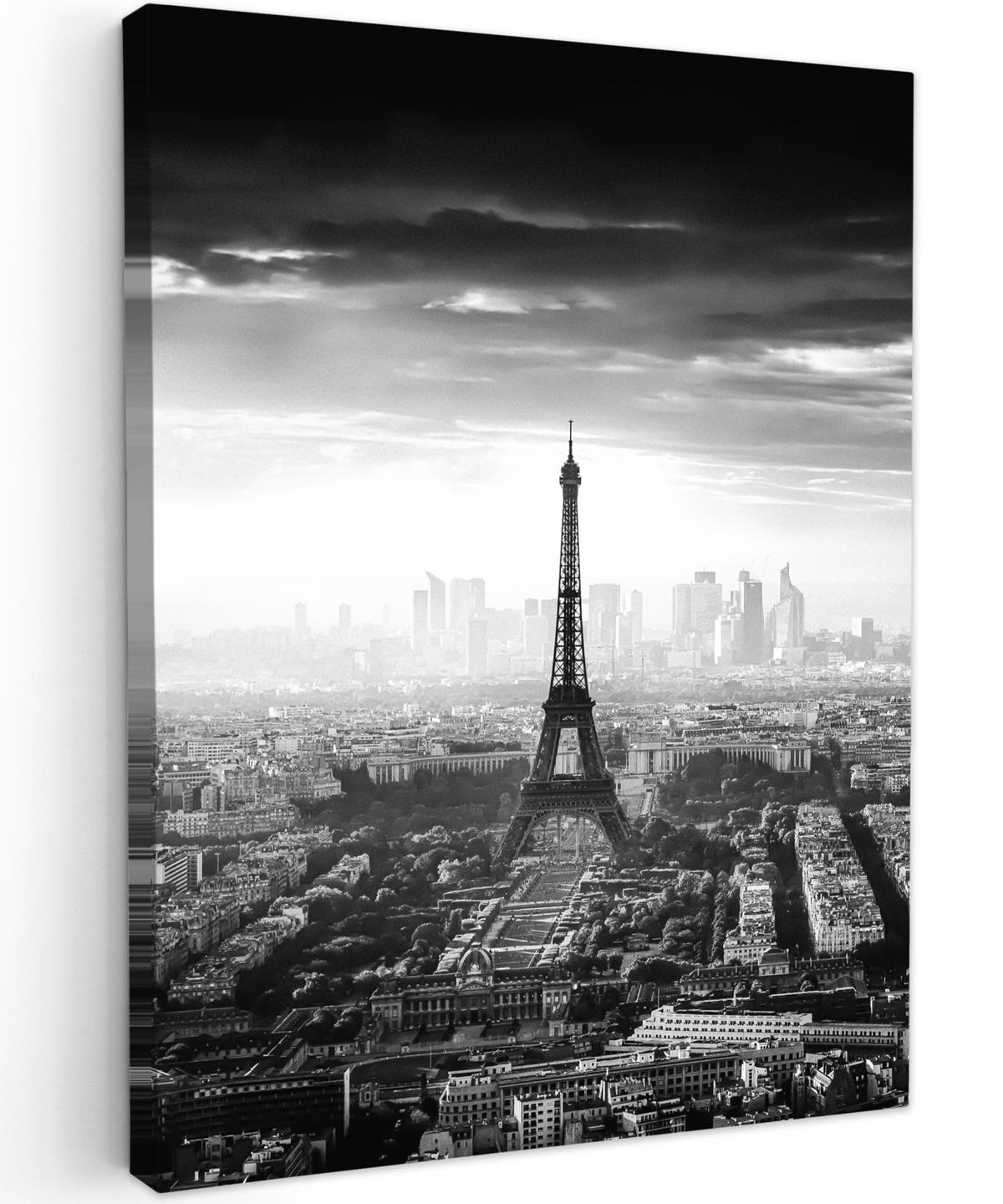 LEINWANDBILD Paris - Skyline - Eiffelturm - Stadt - Wolken 30x40 cm - Dunkelgrau, Textil (30/40cm) - MuchoWow