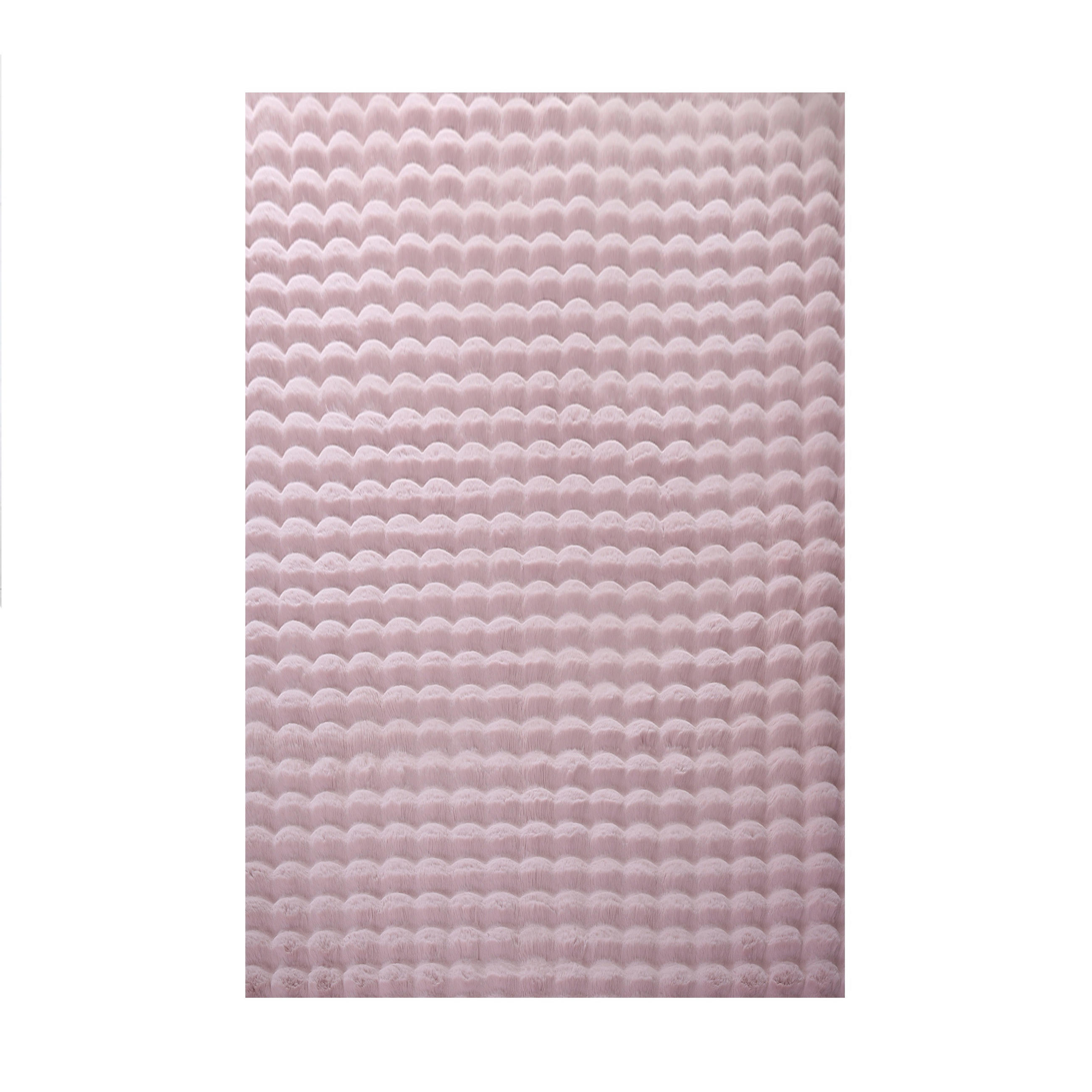 TEPPICH Waschbar Hochflor Uni Polyester Wohnzimmer Rosa Läufer 80x250 - Rosa, Textil (80/250cm) - KADIMA DESIGN