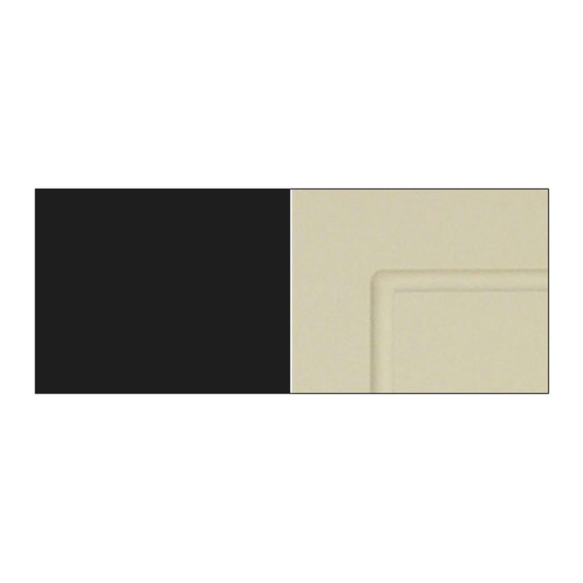 BACKOFENHOCHSCHRANK Kvantum D14/RU/2M/356 Vanille Matt / Schwarz Matt 60 / 59 / 207cm - Creme/Schwarz, Holz/Holzwerkstoff (60/207/59cm) - Feldmann-Wohnen