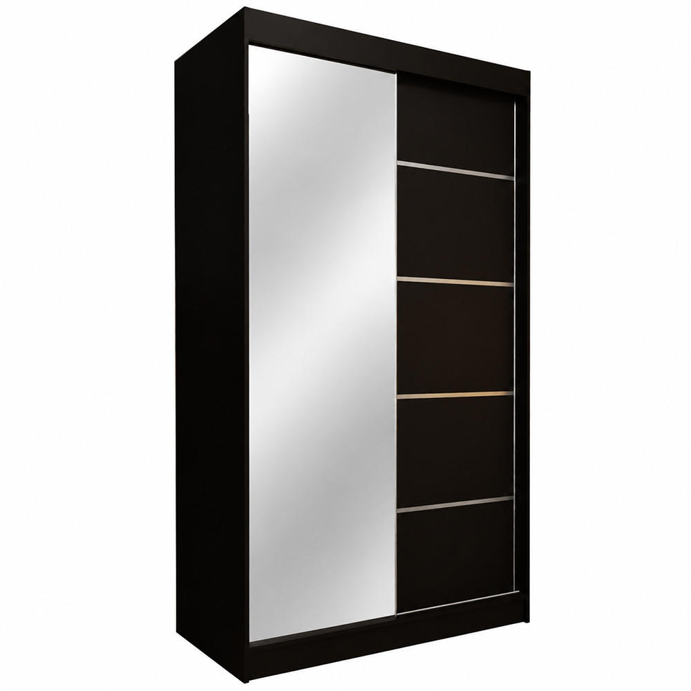 KS Home Concept Kleiderschrank Schwarz 120x216x61 cm