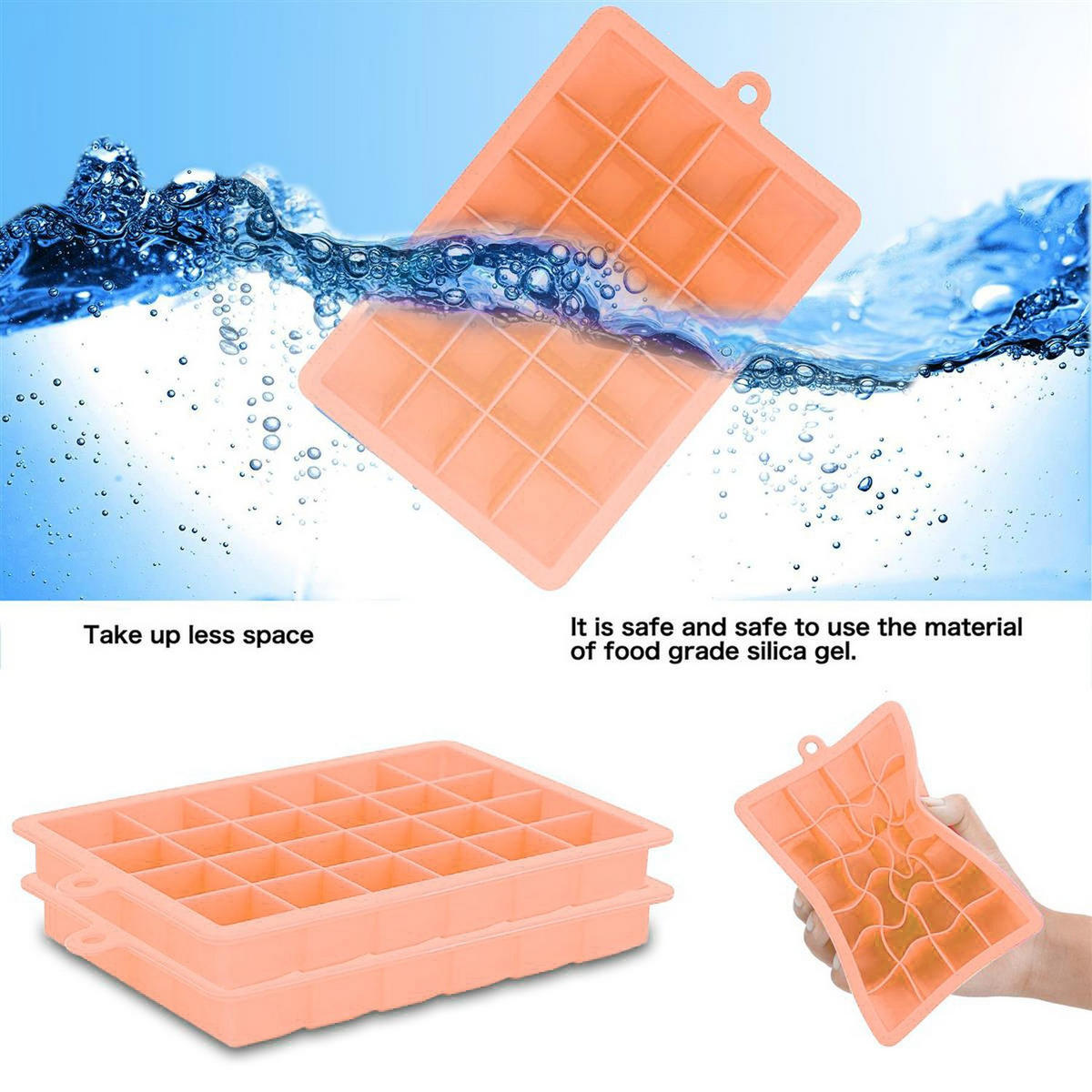 EISWÜRFELFORM 2er Set - Rosa, Kunststoff (13/2.5/18cm) - Intirilife