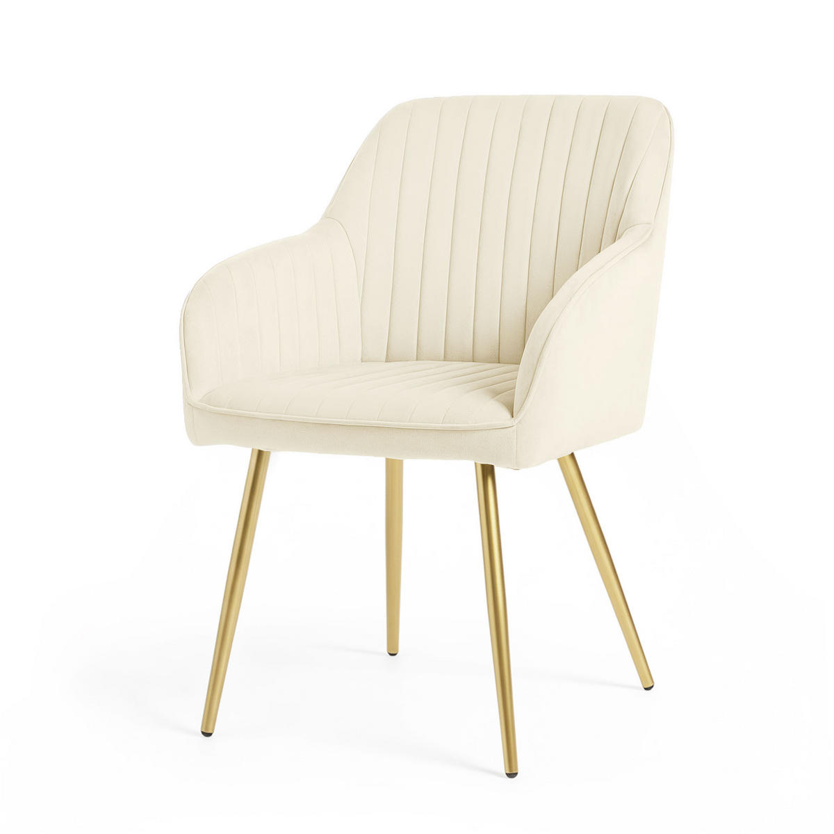OBRAĐENA STOLICA, set od 2 komada, metalne noge, zelena, zlatna 54,5/82/58 - zelena, tekstil (55/82/52cm) - RAUMHIRSCH FURNITURE