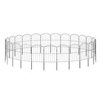 GARTENZAUN 25Stück aus Metall in Schwarz Abnehmbares Design Robuste Metallkonstruktion je Paneel: 31 cm B × 61 cm H - Schwarz, Metall (31cm) - Livingandhome