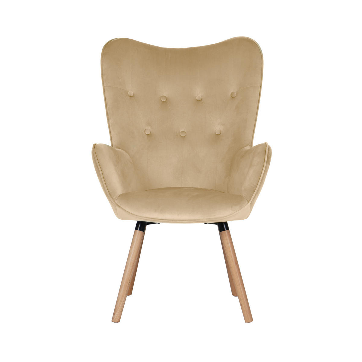 OHRENSESSEL CLEO Stoffbezug Beige - Beige, Textil (61/107/70cm) - SVITA