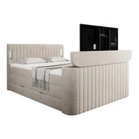 BOXSPRINGBETT FLY Beige 160/200 cm H3/H4 mit TV-Lift Samt - Beige, Textil (160/200cm) - wonello