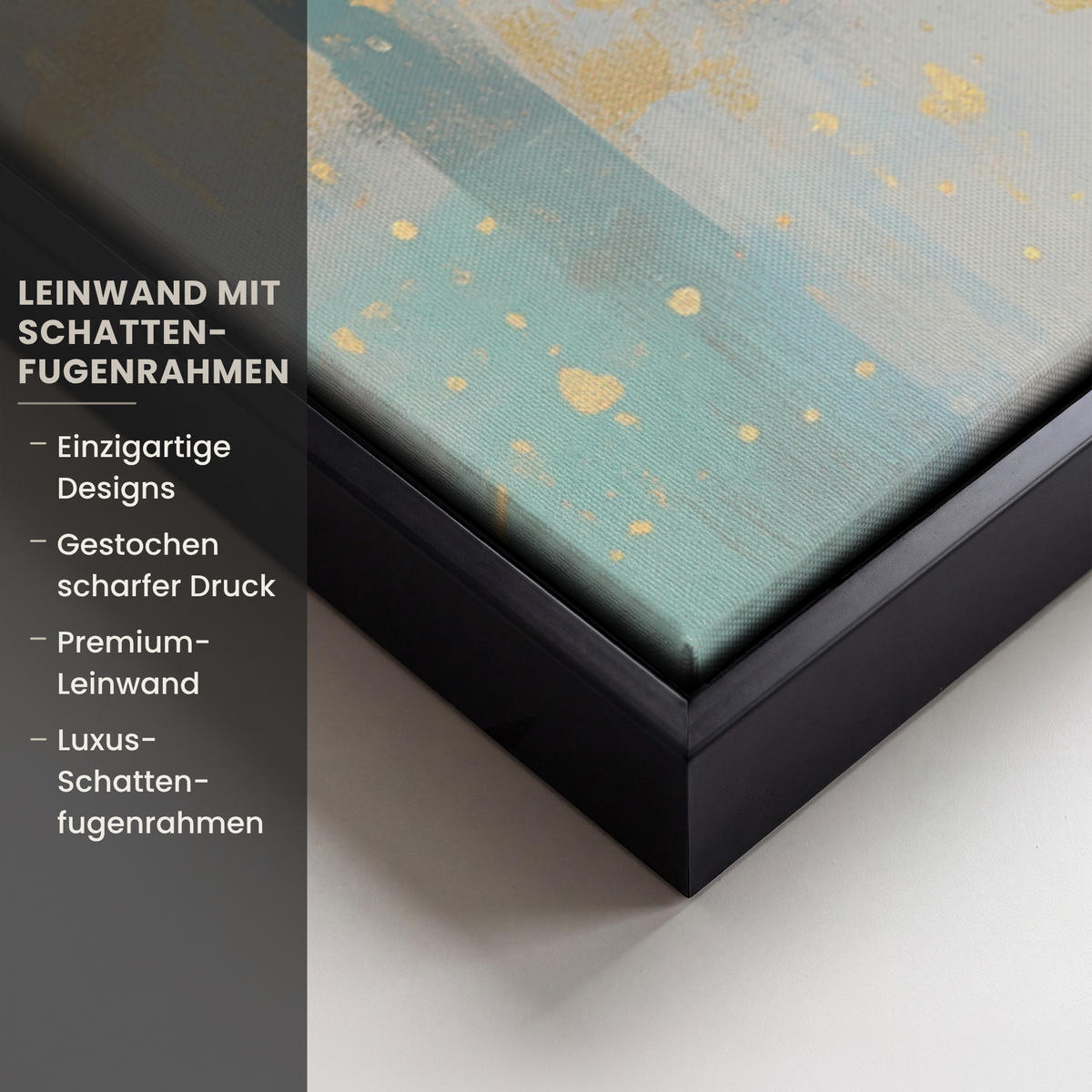 LEINWAND Bilder mit Rahmen - Abstrakt - Blöcke - Gold - Skyline - 90x60 - Beige, Textil (90/60cm) - MuchoWow