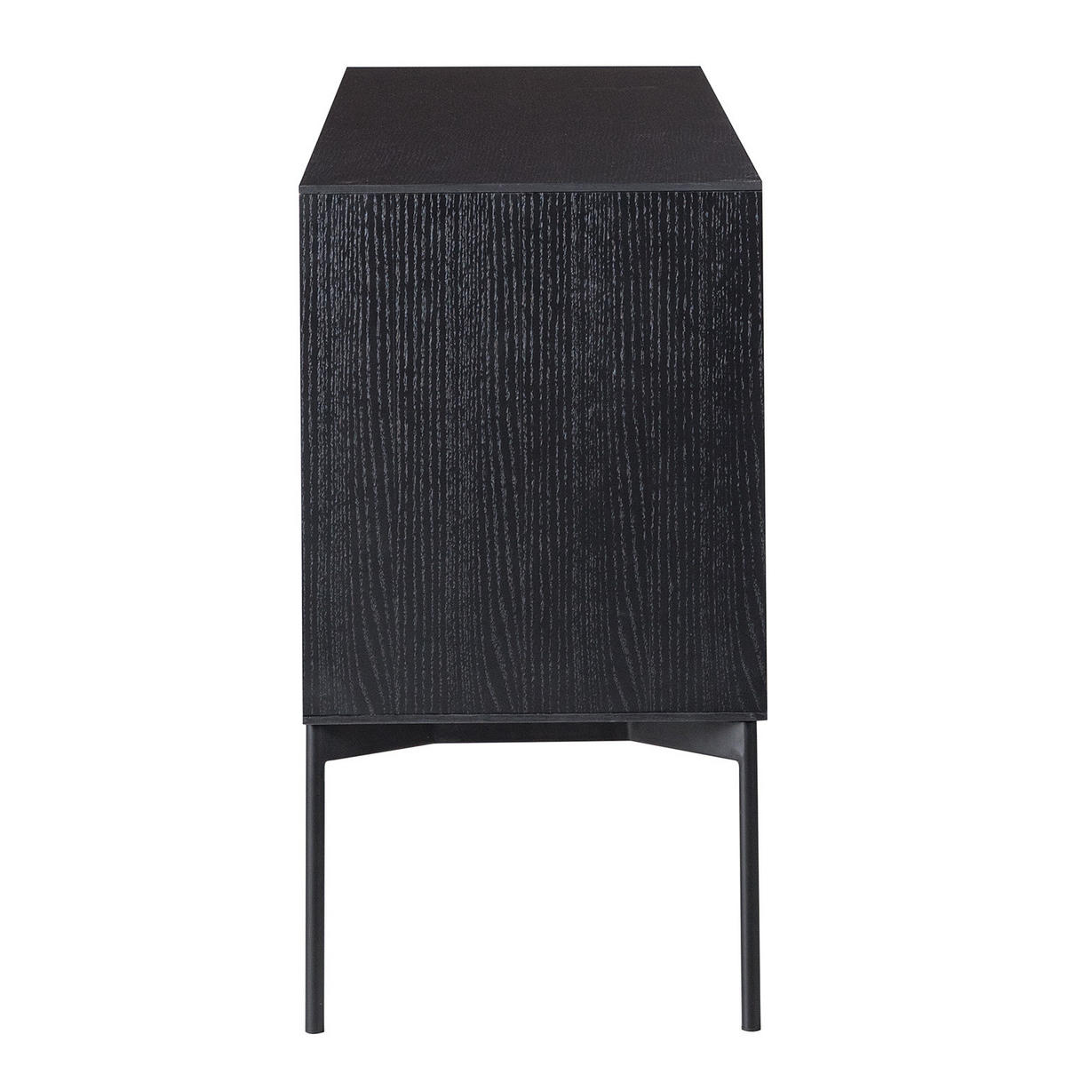 SIDEBOARD - Echtholzfurnier - Eiche Schwarz - Eichefarben/Schwarz, Holz/Holzwerkstoff (160/82/45cm) - home24