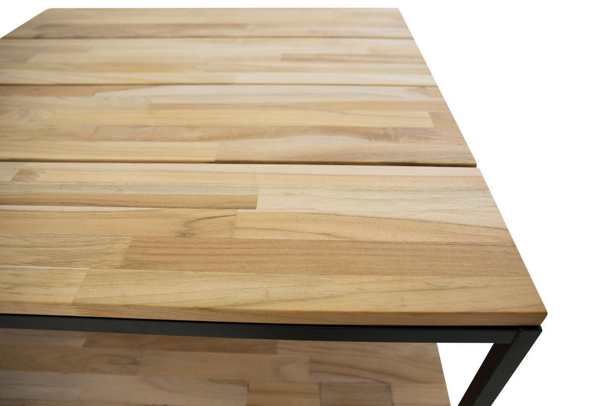 COUCHTISCH mit Ablage 80x80 cm - Teakfarben, Holzwerkstoff (80/80/40cm) - ebuy24