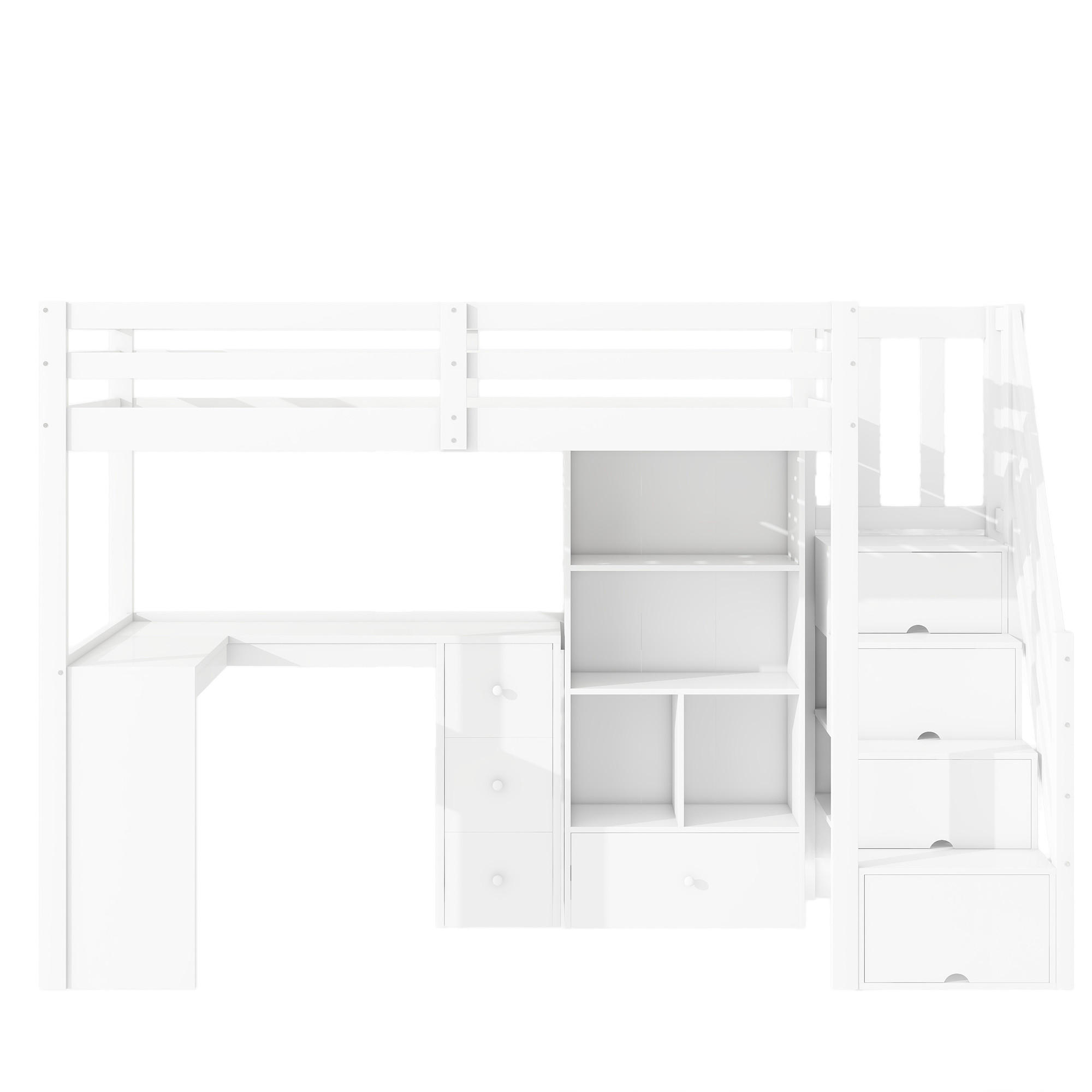 Sonnenh Hochbett Weiß 90x200 cm