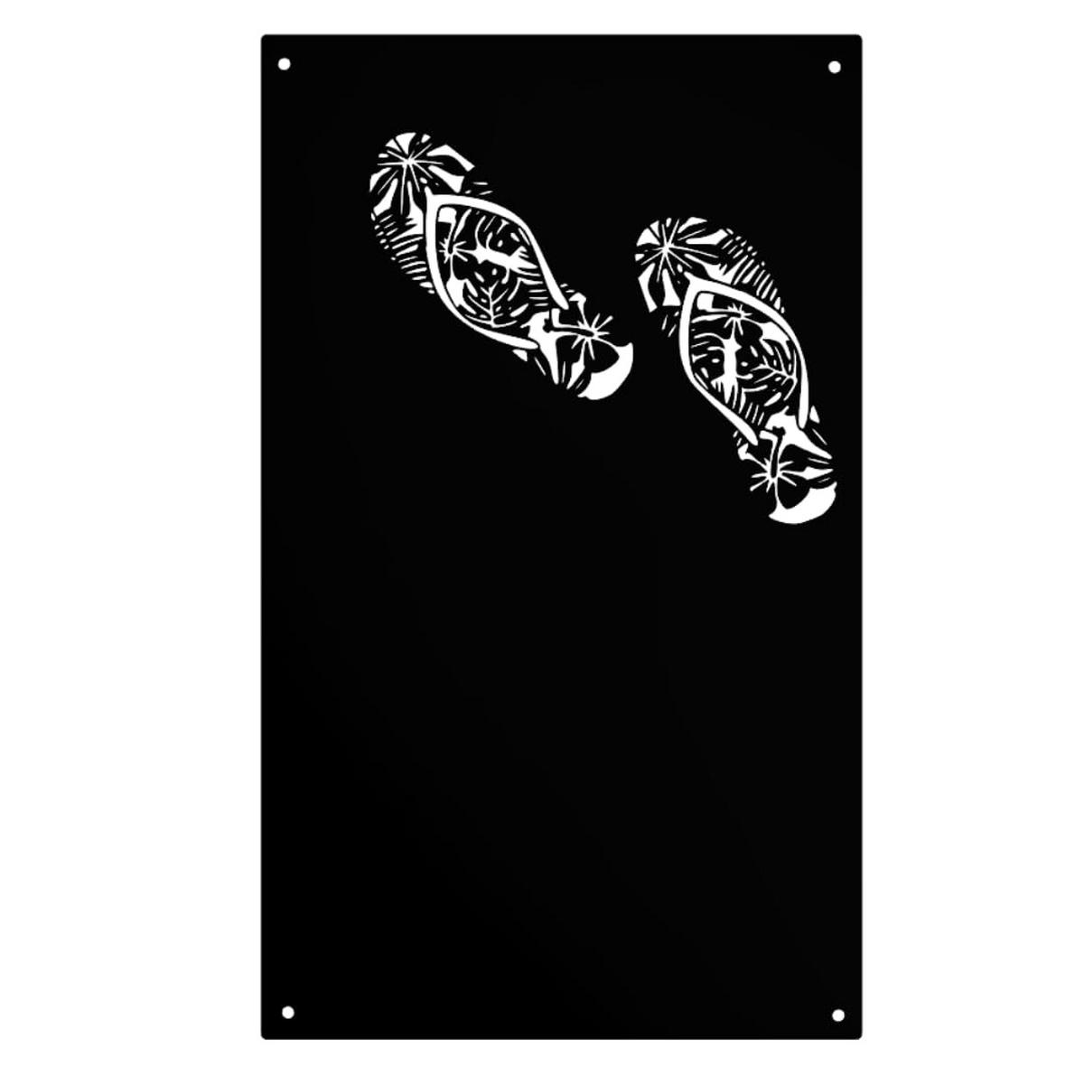 MAGNETTAFEL Badelatschen Schwarz 30x50 cm - Schwarz, Metall (30/50/0.7cm) - ANWICAR