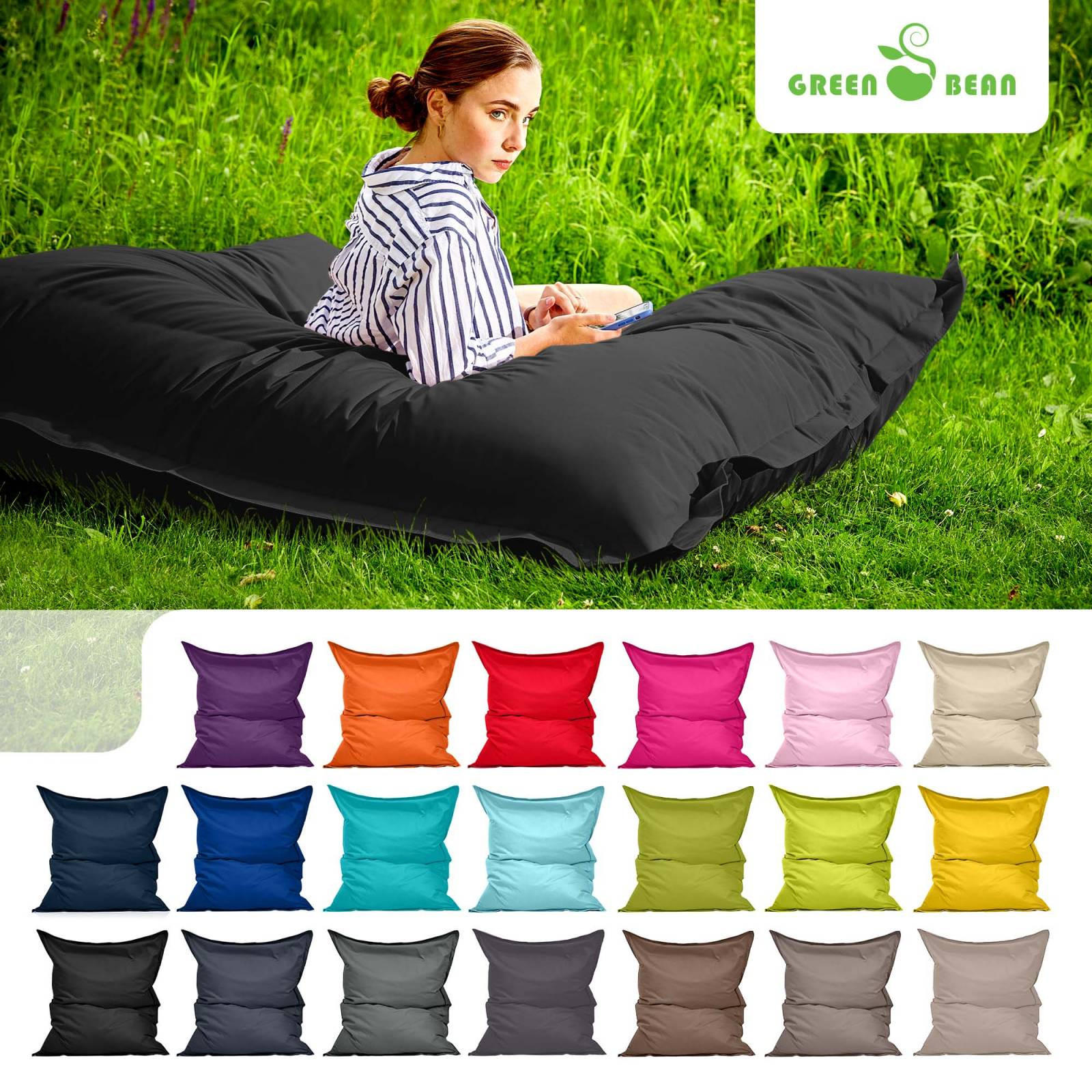 RIESEN-SITZSACK "Square" 120x160cm 270 L - Schwarz, Textil (120/25/160cm) - Green Bean