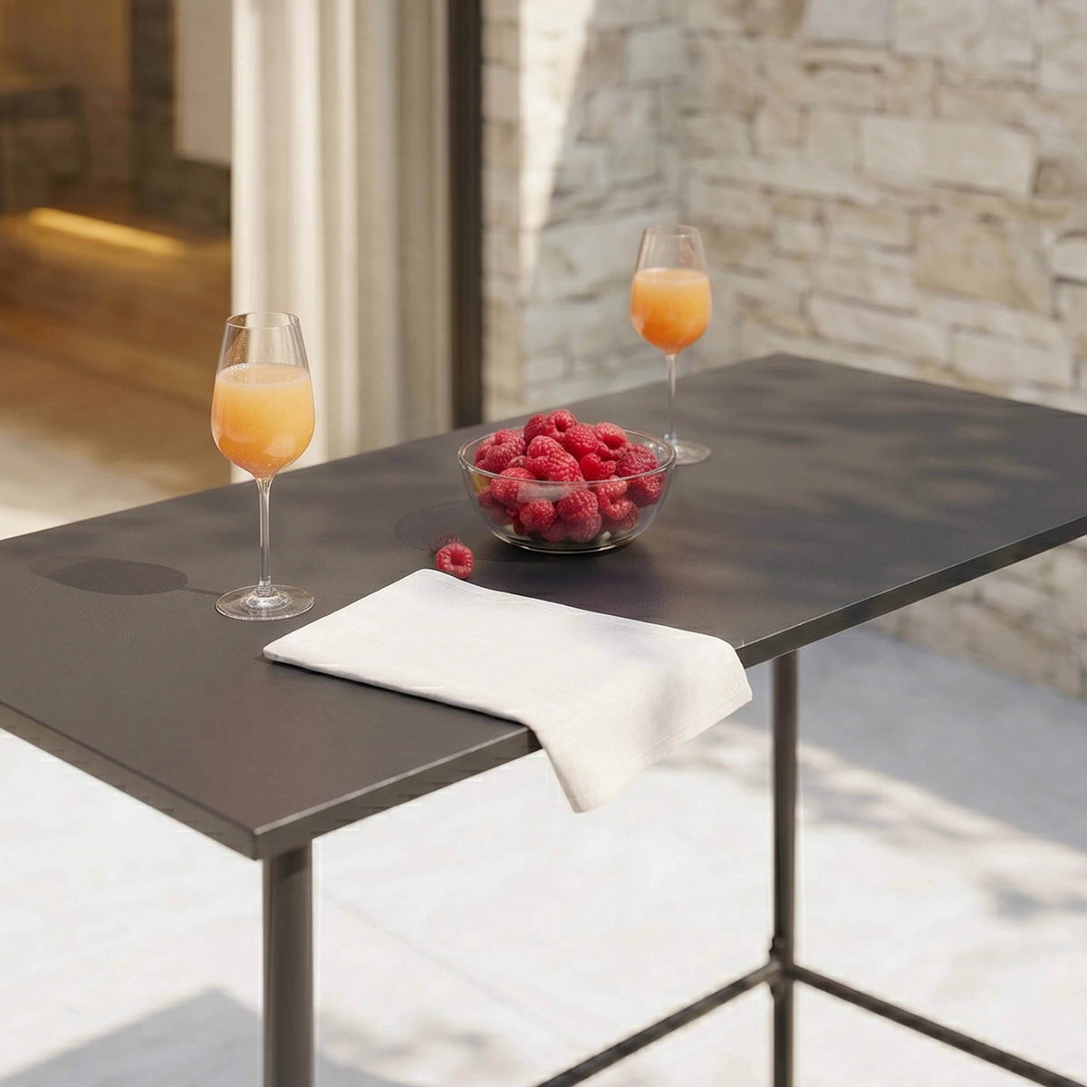 BARTISCH, Grau - Grau, Metall (120/60/105cm) - Oviala